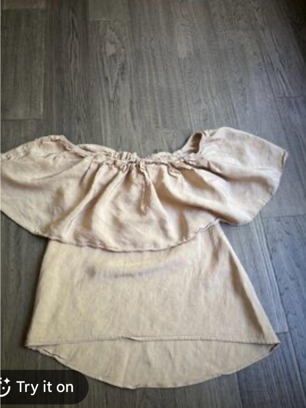 Zara Blush Off-Shoulder Ruffle Tunic - Picture 1 of 1